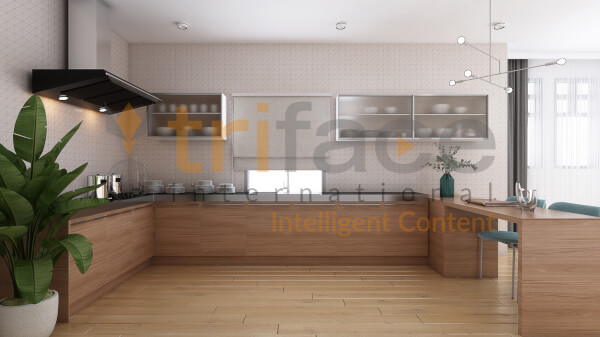 1 - kitchen interior designing  rendering  - 3d animation studio - triface international